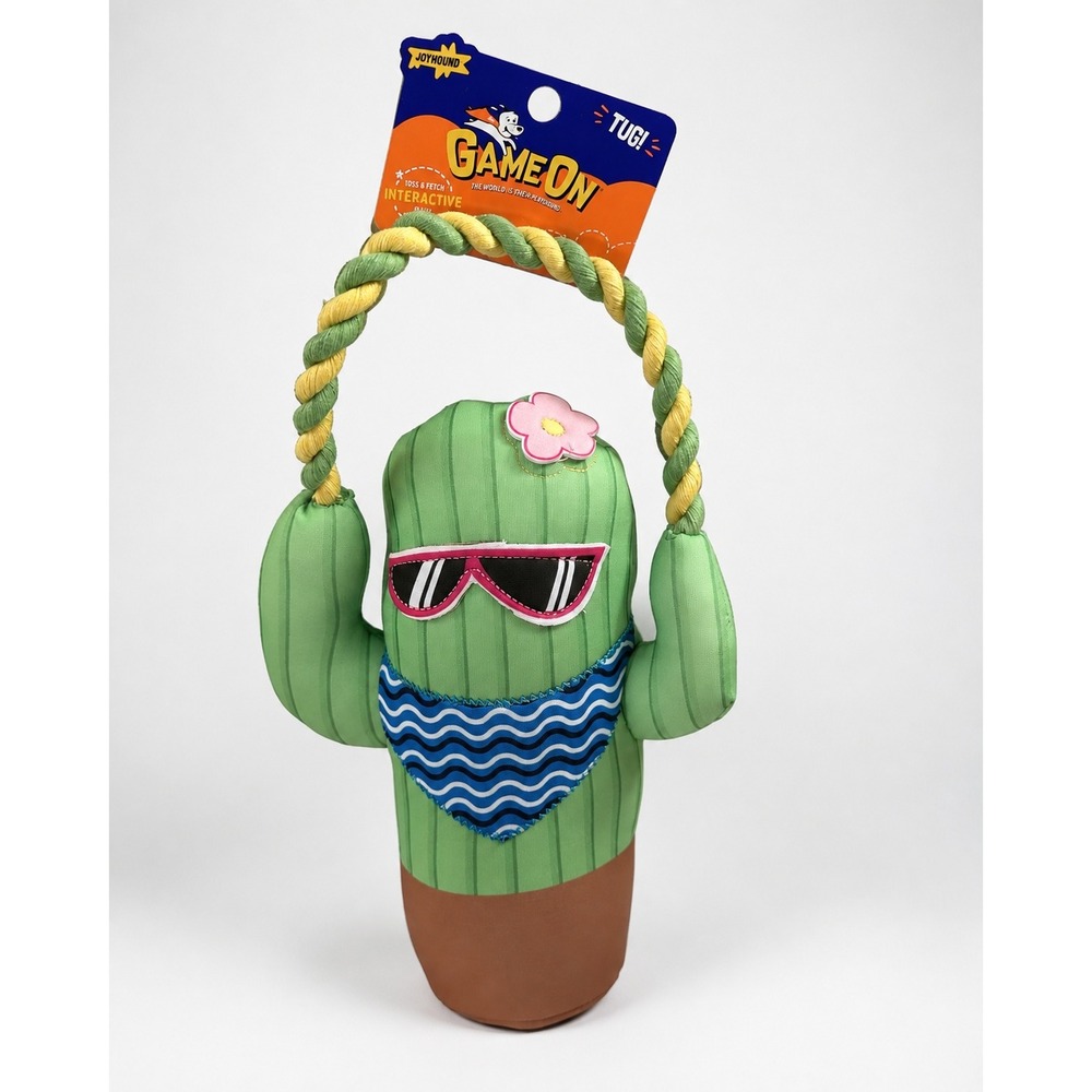 Joyhound Game On Cactus Plush Rope Dog Toy Squeaker Tug Fetch Water Play NWT